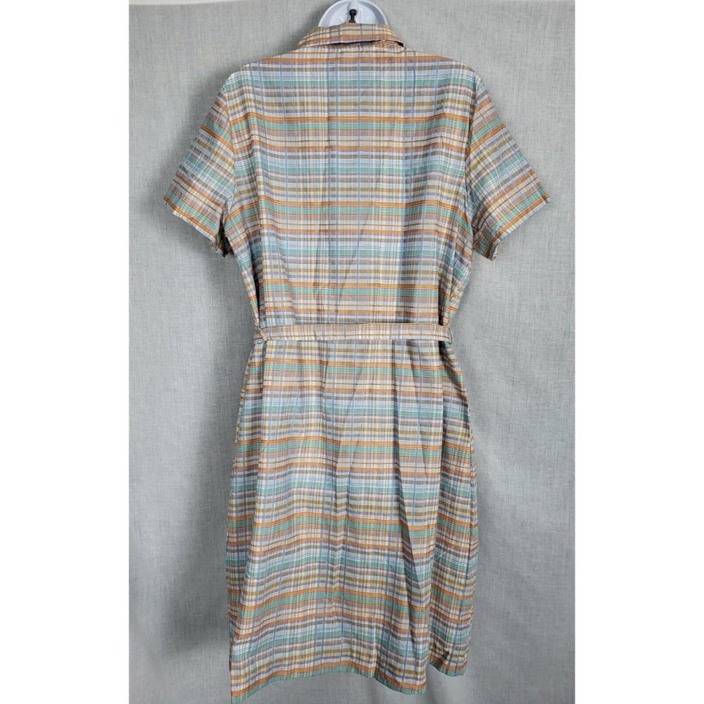 VTG Women's 60s / 70s belted Dress Summer Time Orange zip Up Light Weight - Picture 4 of 8